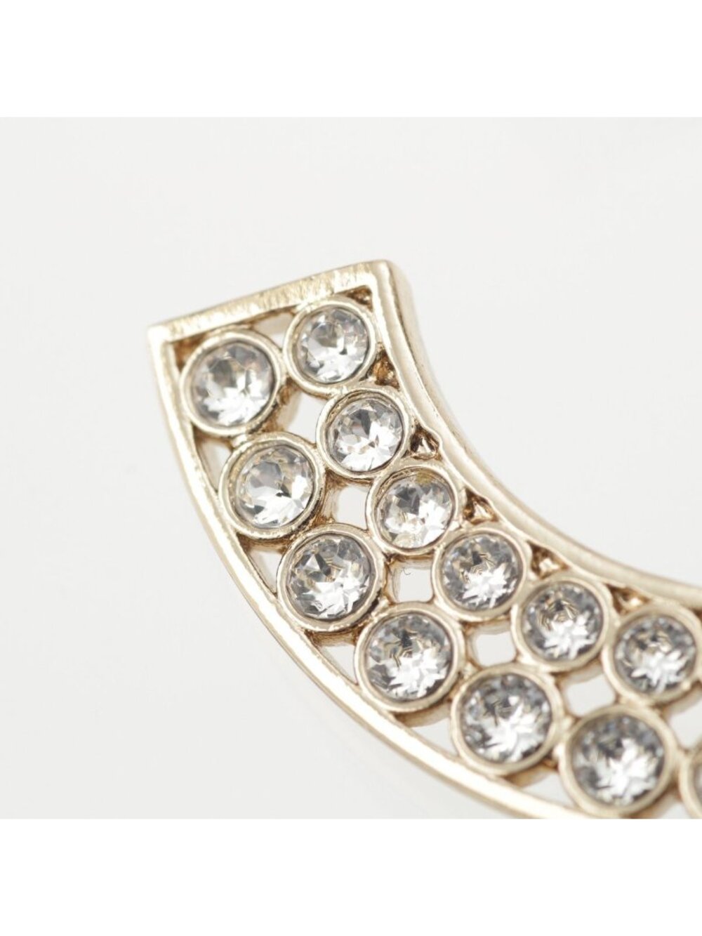 Chanel Metal Rhinestone CC Logo Brooch Gold - Picture 4 of 10